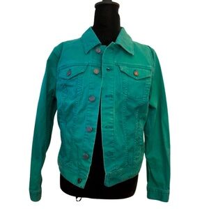 Teal Green Denim Jacket